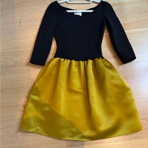 Lanvin Black and Gold Long Sleeve Dress